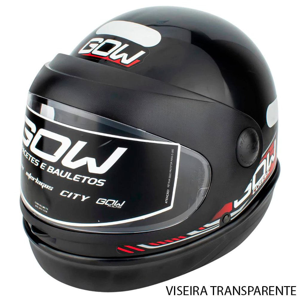 Capacete GOW Interlagos Classic Preto 60 na Mega Motos em Manaus